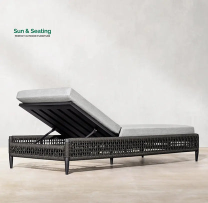 Quel Outdoor Swimming Poolside Lounger (Grey) Braided & Rope Loungers