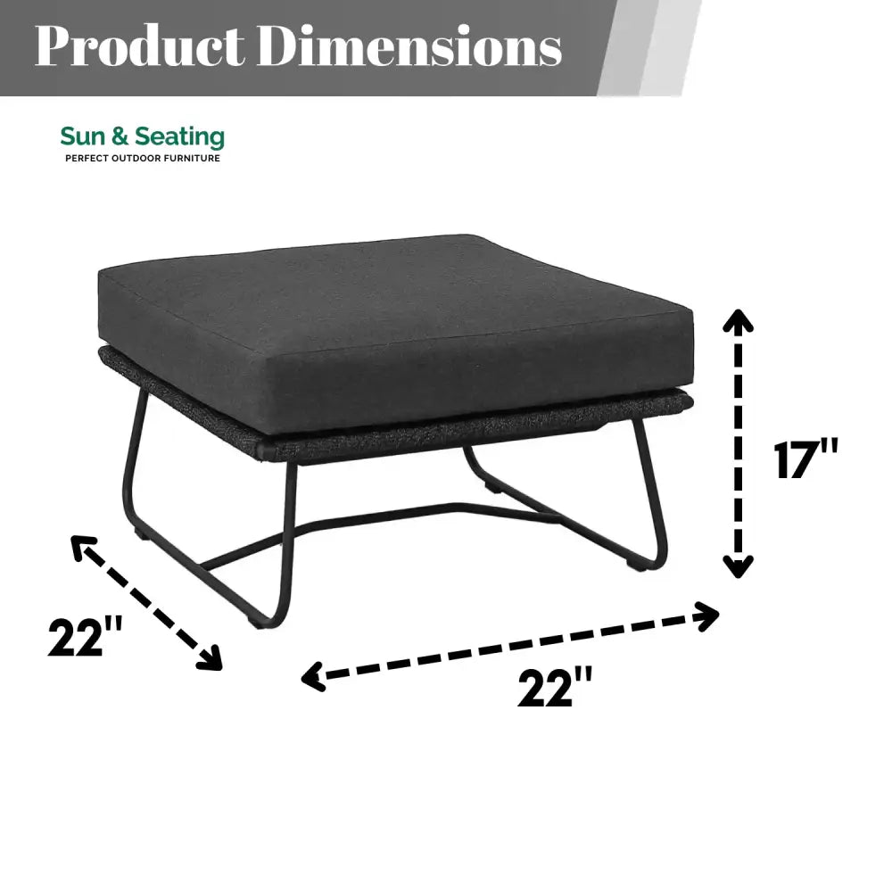 Rabab Outdoor All-Weather Rope Ottoman Footrest