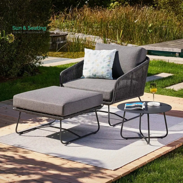 Rabab Outdoor All-Weather Rope Ottoman Footrest
