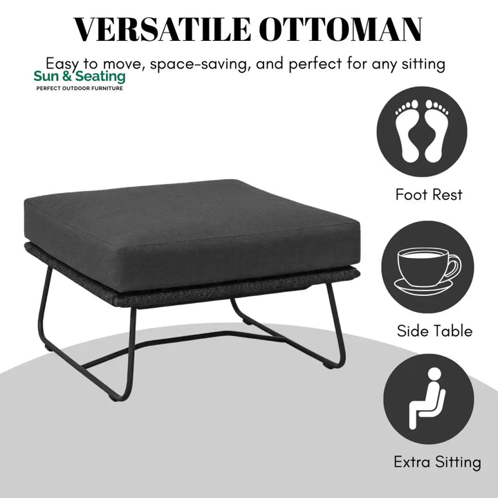 Rabab Outdoor All-Weather Rope Ottoman Footrest