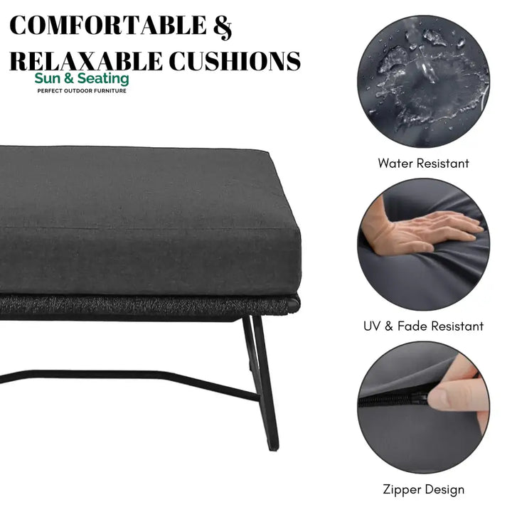 Rabab Outdoor All-Weather Rope Ottoman Footrest