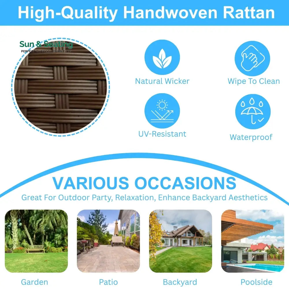 Radhani Outdoor 7-Seater Wicker Sectional Sofa Set Sofa Set