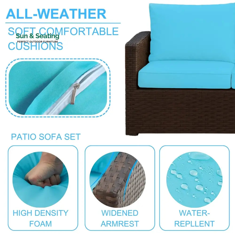 Radhani Outdoor 7-Seater Wicker Sectional Sofa Set Sofa Set