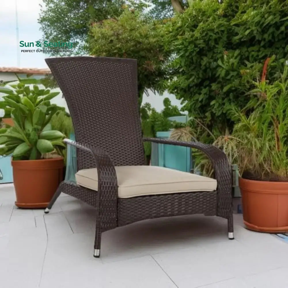 Radhika 1-Piece Outdoor Wicker Single Seater Adirondack Style Armchair Sofa Set