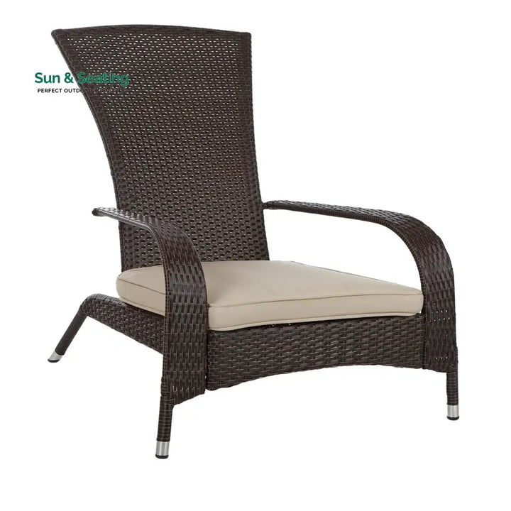 Radhika 1-Piece Outdoor Wicker Single Seater Adirondack Style Armchair Sofa Set