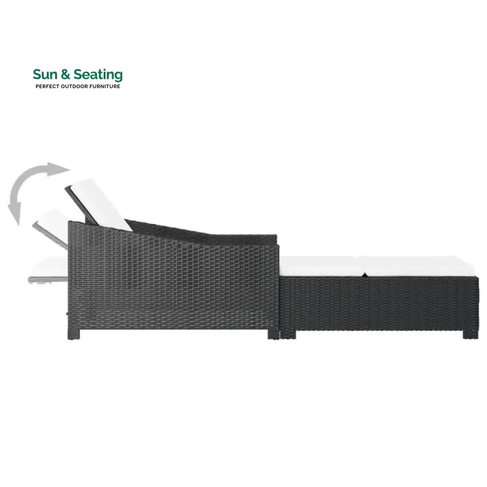 Rafin Outdoor Swimming Poolside Lounger (Black) Loungers