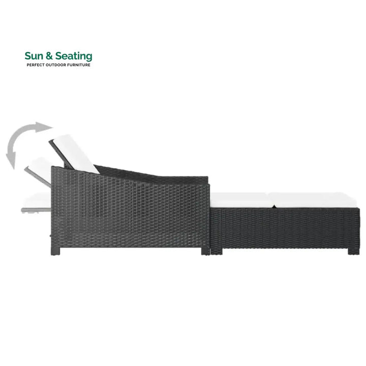 Rafin Outdoor Swimming Poolside Lounger (Black) Loungers