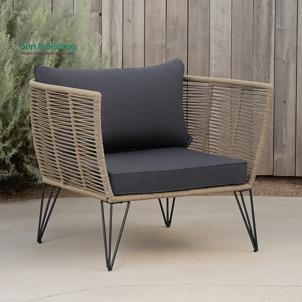 Rahma Outdoor Rope 1 Piece Patio Single Seater Sofa Sofa Set