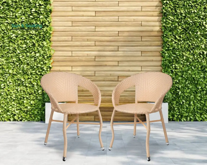 Raima Outdoor Patio Seating Set 2 Chairs Set (Cream) Coffee Table Sets