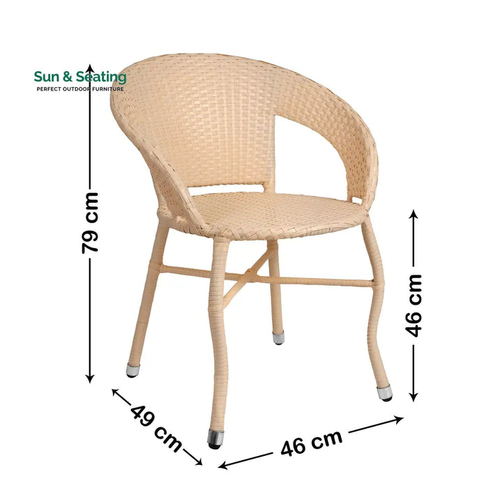 Raima Outdoor Patio Seating Set 2 Chairs Set (Cream) Coffee Table Sets
