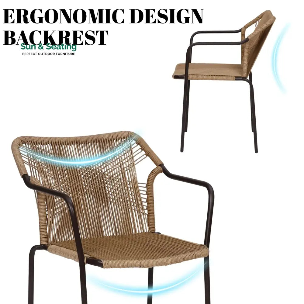 Rania 3-Piece Outdoor Beige Rope Patio Set Patio Set