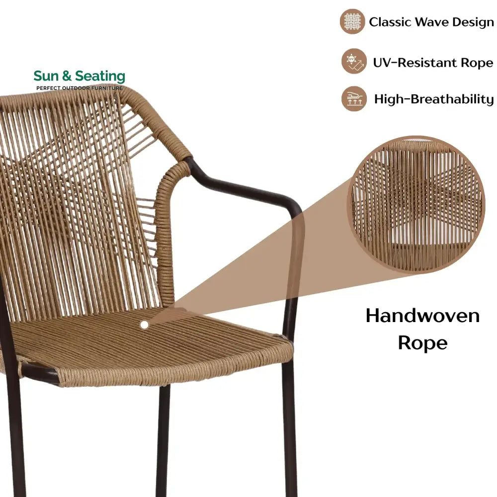 Rania 3-Piece Outdoor Beige Rope Patio Set Patio Set