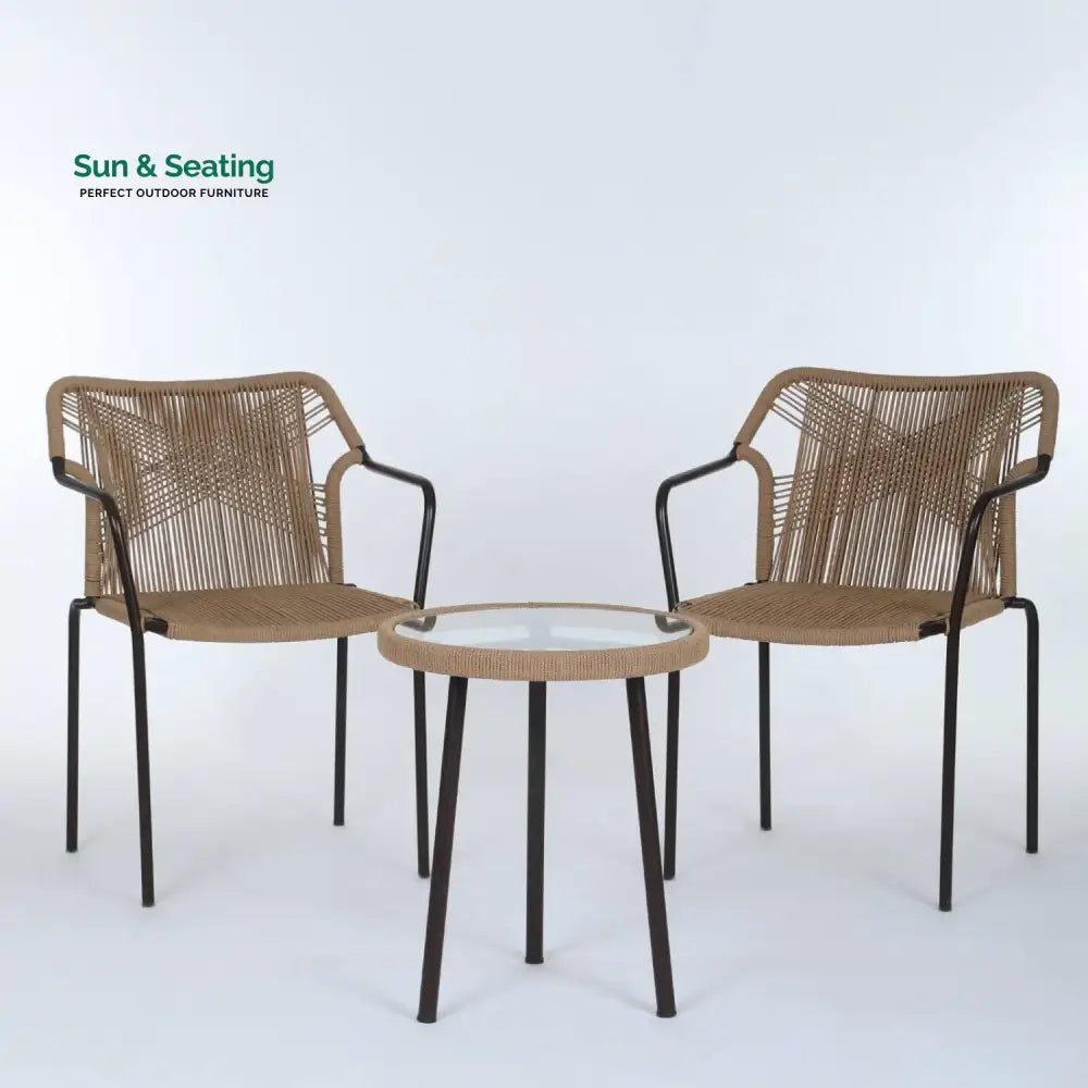 Rania 3-Piece Outdoor Beige Rope Patio Set Patio Set