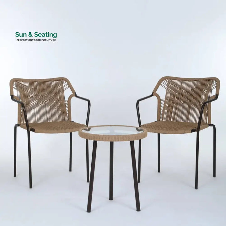 Rania 3-Piece Outdoor Beige Rope Patio Set Patio Set