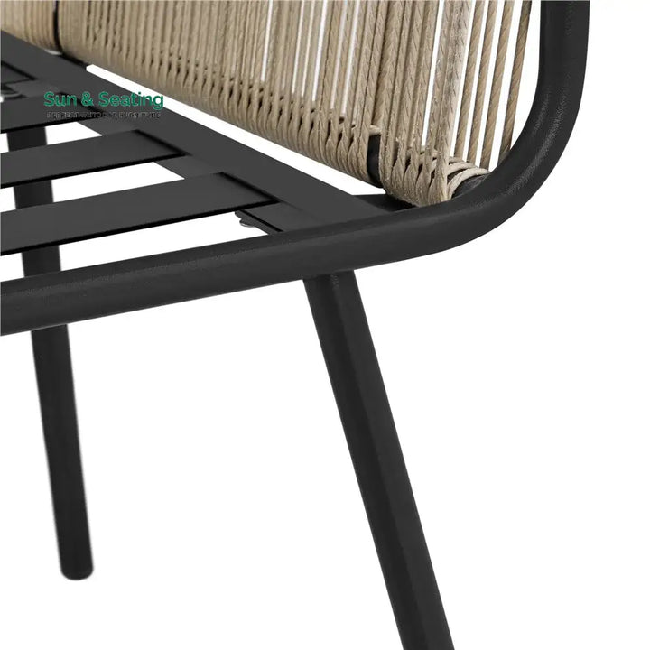 Rapid Outdoor Patio Seating Set 2 Chairs and 1 Table Set (Cream) Braided &amp; Rope Coffee Table Sets