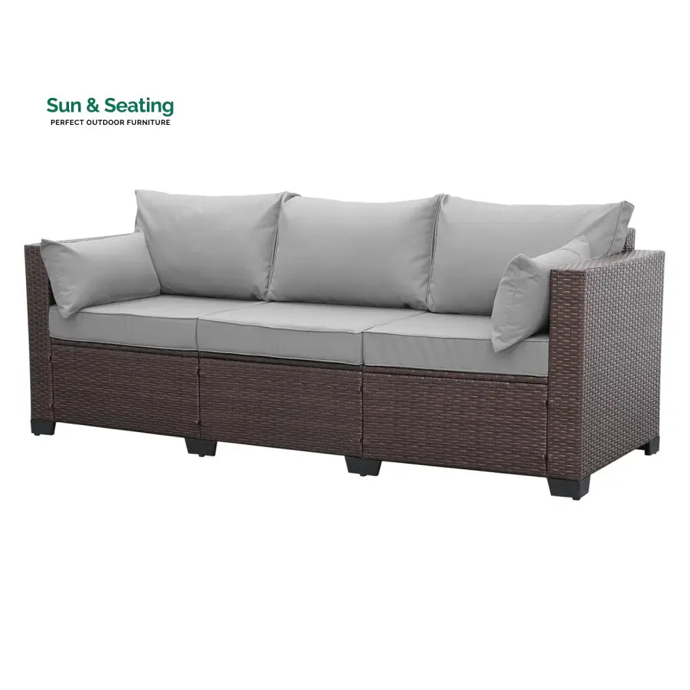 Raquel 3-Seater Outdoor Rattan Wicker Patio Sofa Sofa Set