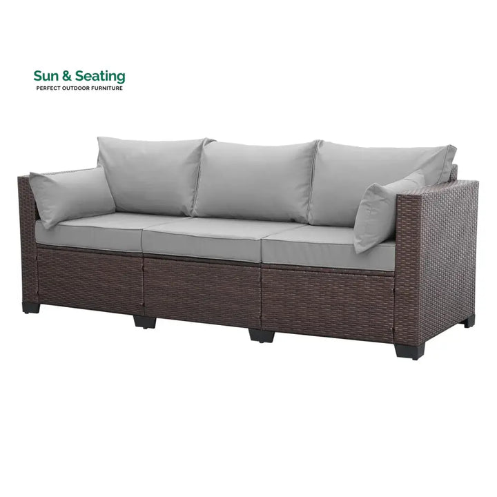 Raquel 3-Seater Outdoor Rattan Wicker Patio Sofa Sofa Set