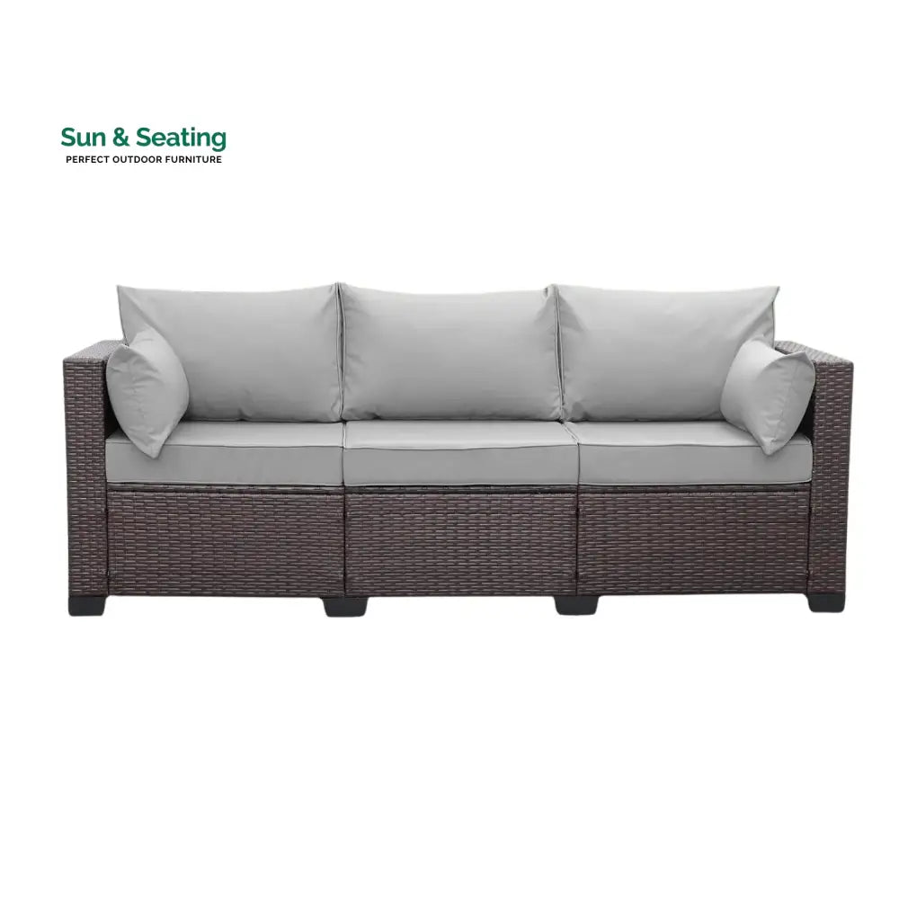 Raquel 3-Seater Outdoor Rattan Wicker Patio Sofa Sofa Set