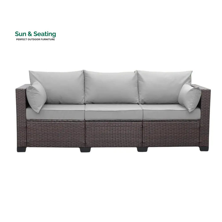 Raquel 3-Seater Outdoor Rattan Wicker Patio Sofa Sofa Set