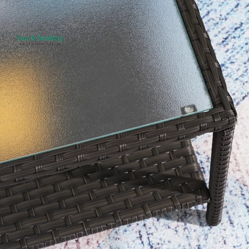 Ration Outdoor Garden Balcony Sofa Set 2 Seater 2 Single seater With 2 Ottoman and 1 Center Table 1 Side Table Set