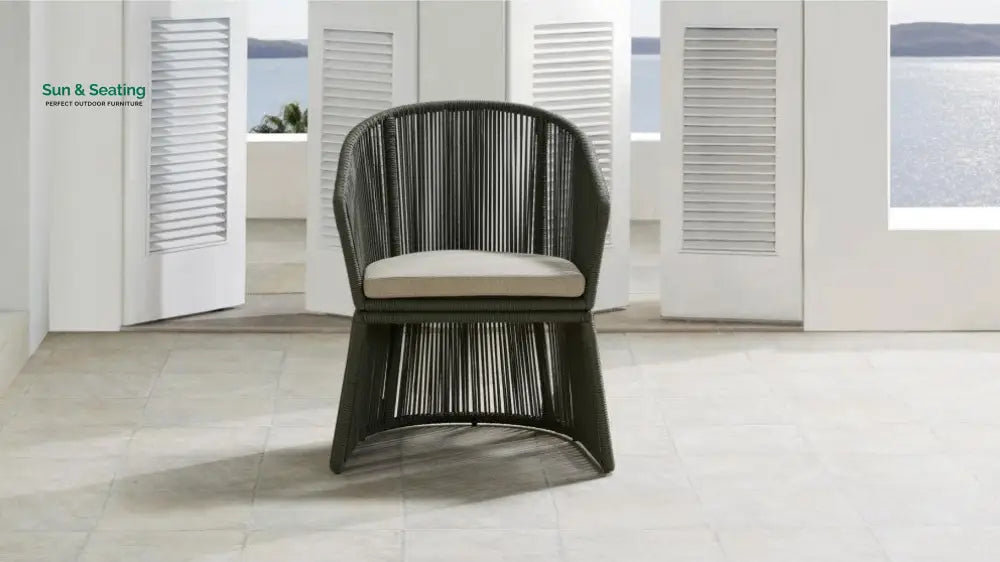Raul Outdoor Patio Seating Single chair (Grey) Braided & Rope Coffee Table Sets