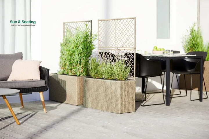 Raulf Outdoor Wicker Planters For Garden Balcony Planter