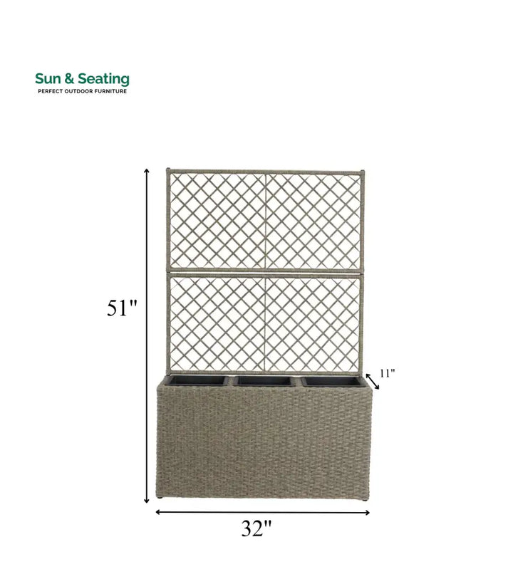 Raulf Outdoor Wicker Planters For Garden Balcony Planter