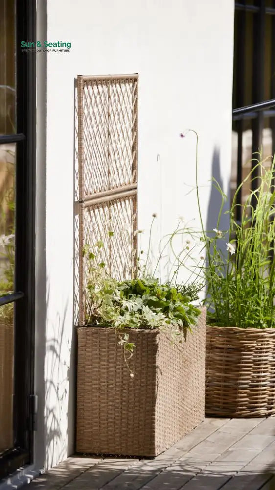 Raulf Outdoor Wicker Planters For Garden Balcony Planter