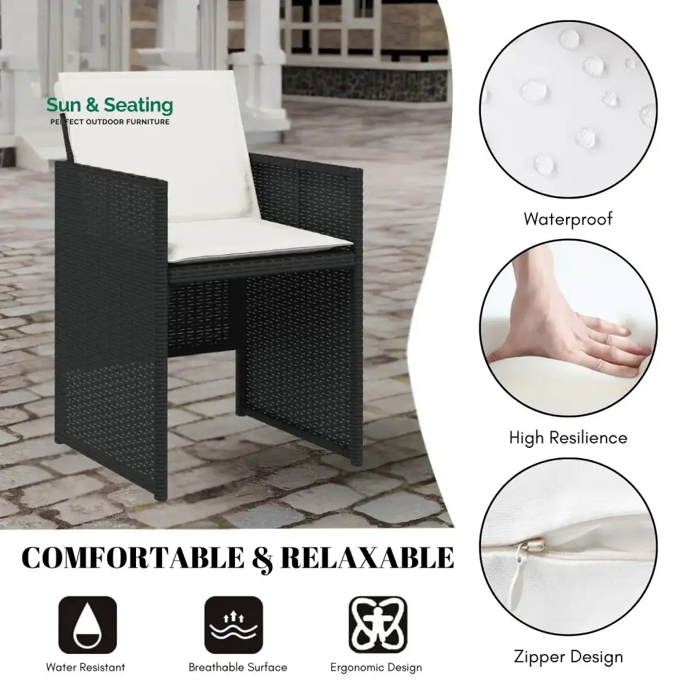 Reagan All Weather Wicker Patio Dinning Table Set Dining Set
