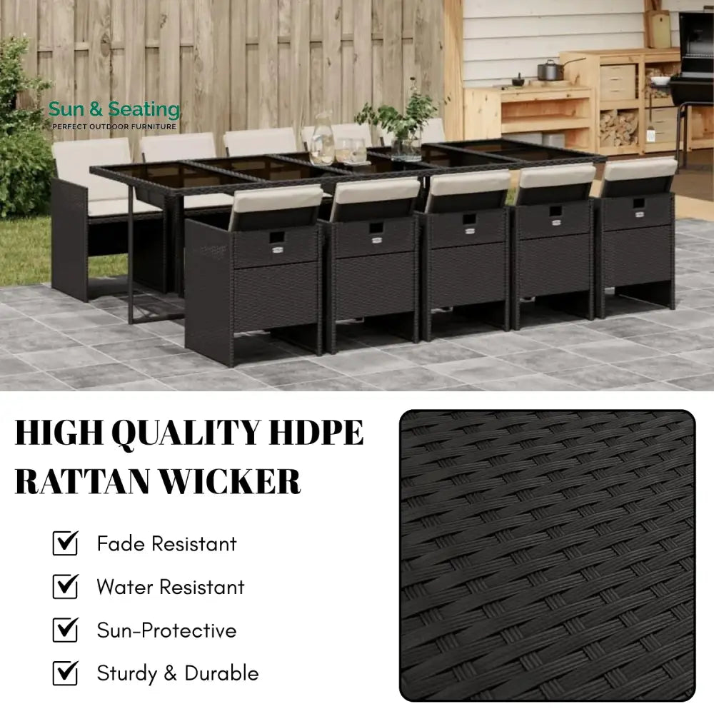 Reagan All Weather Wicker Patio Dinning Table Set Dining Set