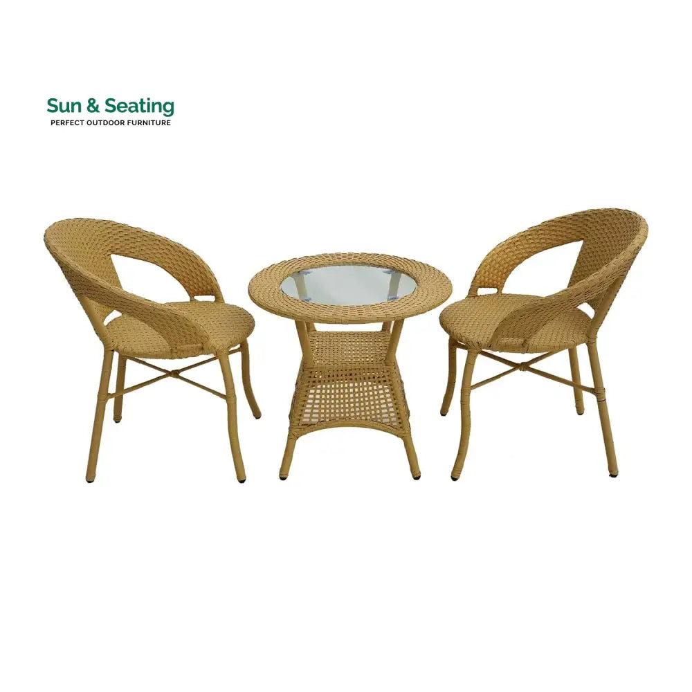 Reem 3-Piece Outdoor Rattan Wicker Patio Bistro Set Patio Set