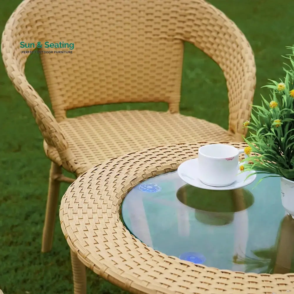 Reem 3-Piece Outdoor Rattan Wicker Patio Bistro Set Patio Set