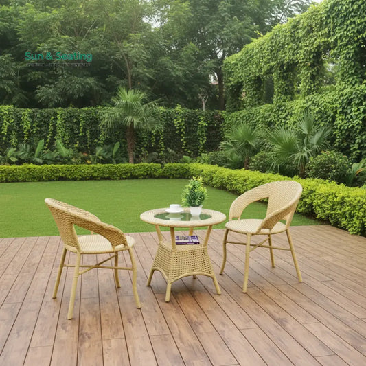 Reem 3-Piece Outdoor Rattan Wicker Patio Bistro Set Patio Set