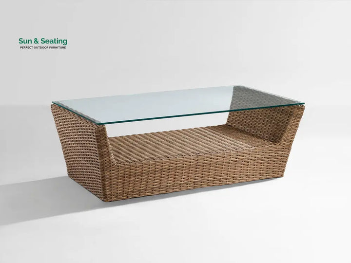 Reflin Outdoor Garden Balcony Sofa Set 2 Seater 2 Single Seater and 1 Center Table With 1 Side Table Set (Brown