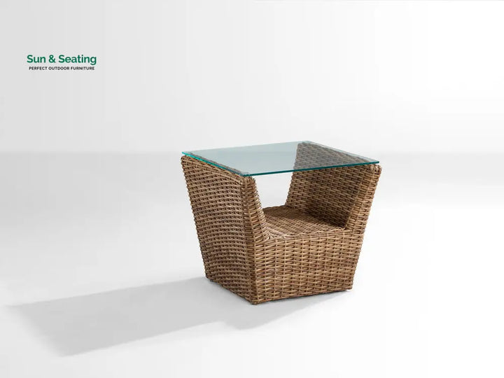 Reflin Outdoor Garden Balcony Sofa Set 2 Seater 2 Single Seater and 1 Center Table With 1 Side Table Set (Brown