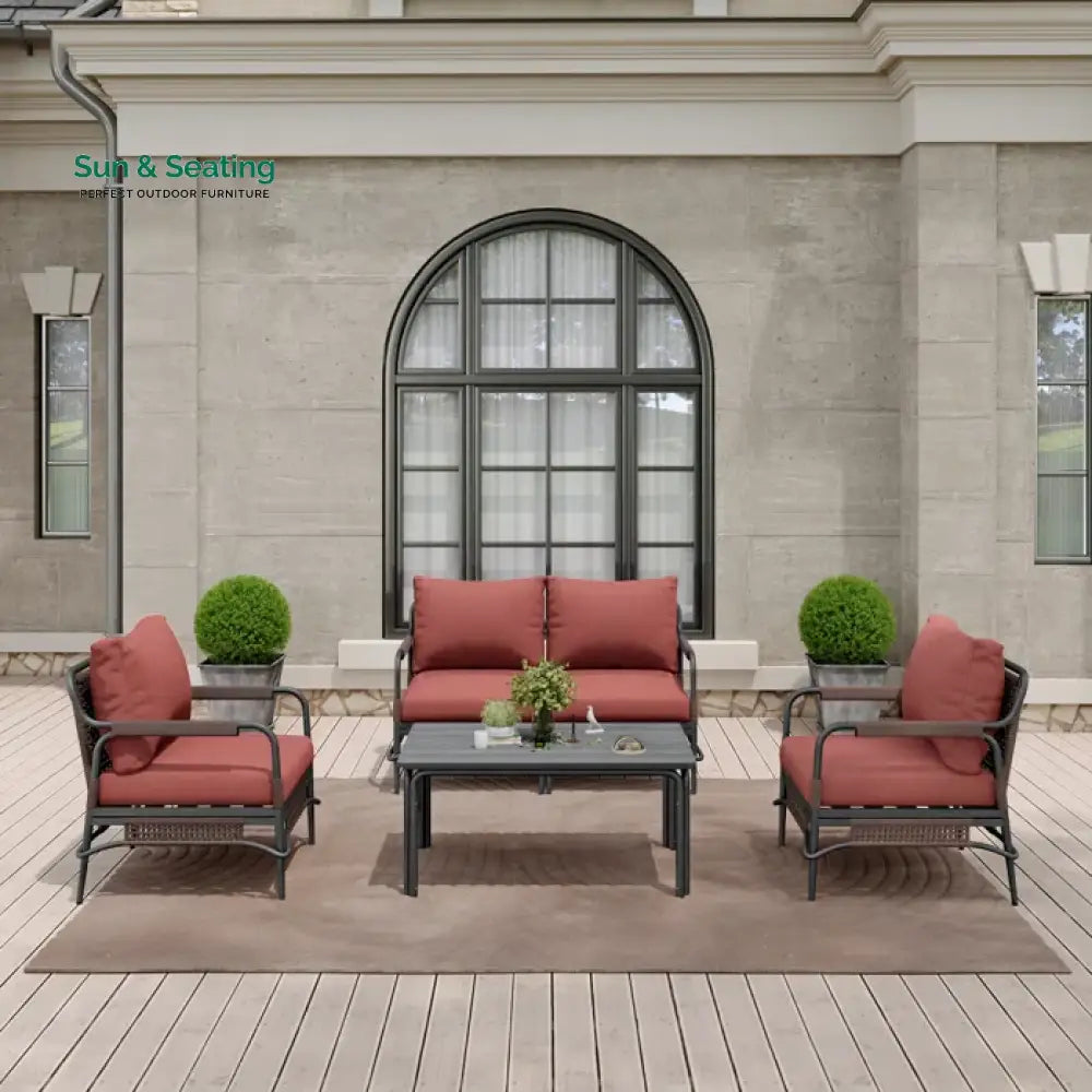 Reginar Outdoor Sofa Set 2 Seater 2 Single seater and 1 Center Table (Grey) Sofa Sets
