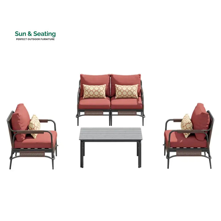 Reginar Outdoor Sofa Set 2 Seater 2 Single seater and 1 Center Table (Grey) Sofa Sets