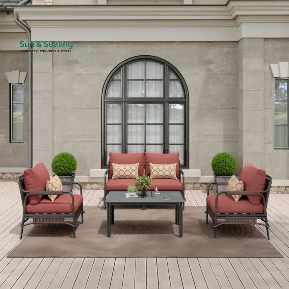 Reginar Outdoor Sofa Set 2 Seater 2 Single seater and 1 Center Table (Grey) Sofa Sets
