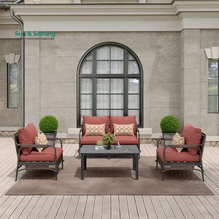 Reginar Outdoor Sofa Set 2 Seater 2 Single seater and 1 Center Table (Grey) Sofa Sets