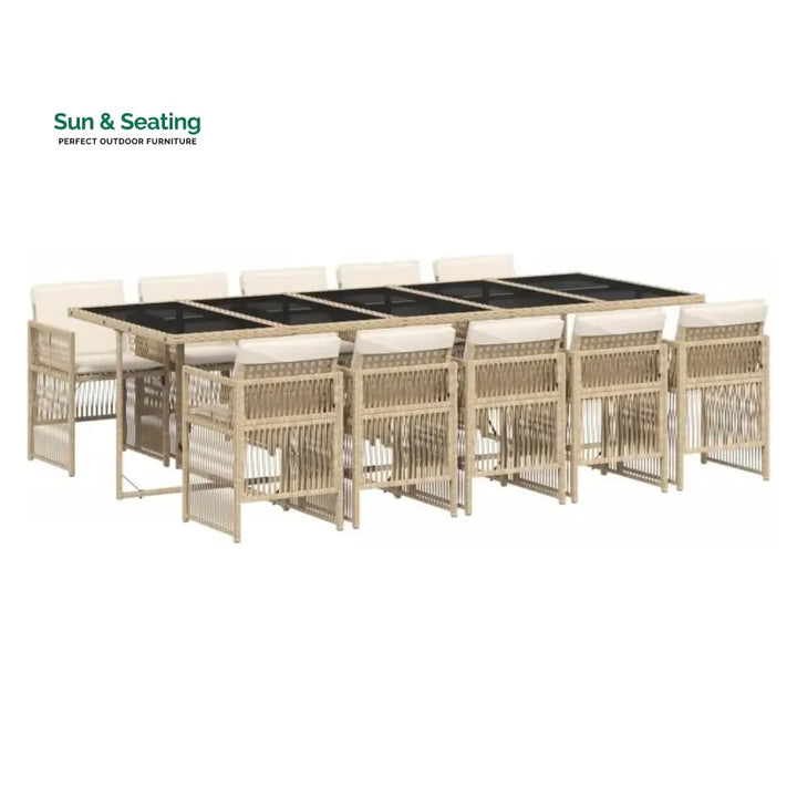 Reika 10 Seater Outdoor Rattan Wicker Dinning Set Dining Set