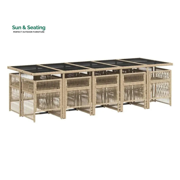 Reika 10 Seater Outdoor Rattan Wicker Dinning Set Dining Set