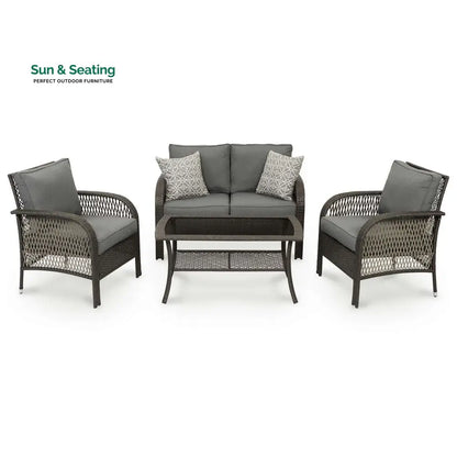 Rein Outdoor Sofa Set 2 Seater 2 Single seater and 1 Center Table (Grey) Sofa Sets