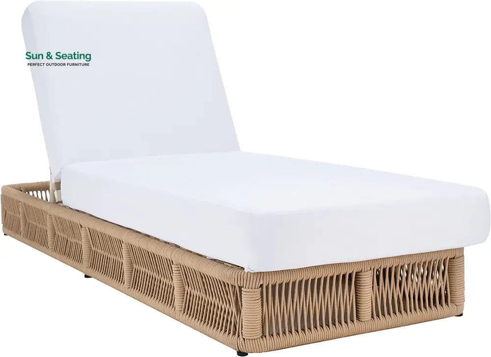 Reynard Outdoor Swimming Poolside Lounger (Tan) Braided &amp; Rope Loungers