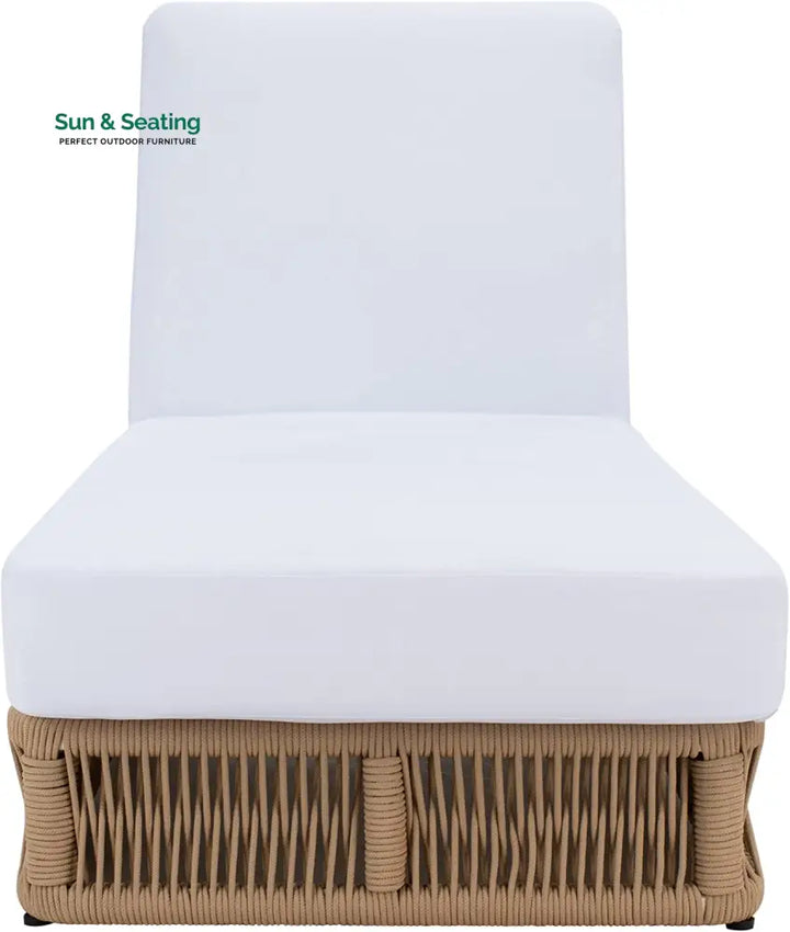 Reynard Outdoor Swimming Poolside Lounger (Tan) Braided &amp; Rope Loungers