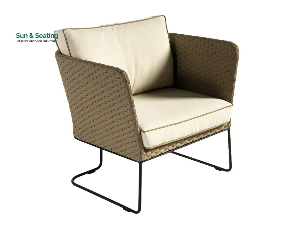 Ricci Outdoor Sofa Set 2 Seater 2 Single seater and 1 Center Table (Brown + Beige) Sofa Sets