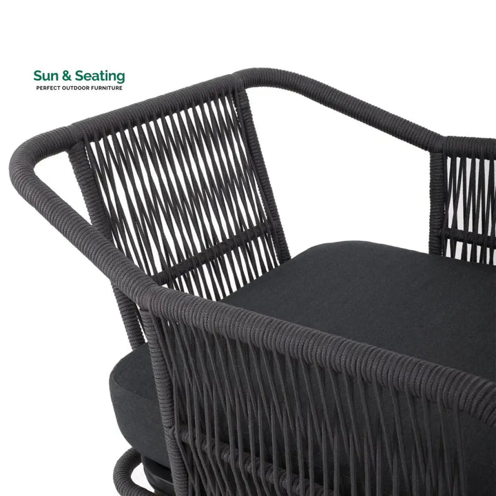 Riley 4-Piece Outdoor Rope Patio Furniture Set with Wood-Top Table Sofa Set