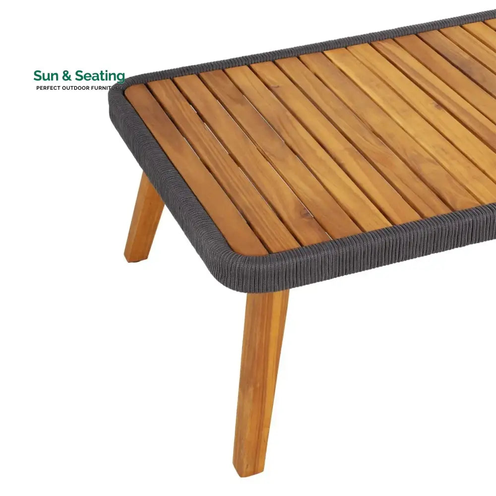 Riley 4-Piece Outdoor Rope Patio Furniture Set with Wood-Top Table Sofa Set