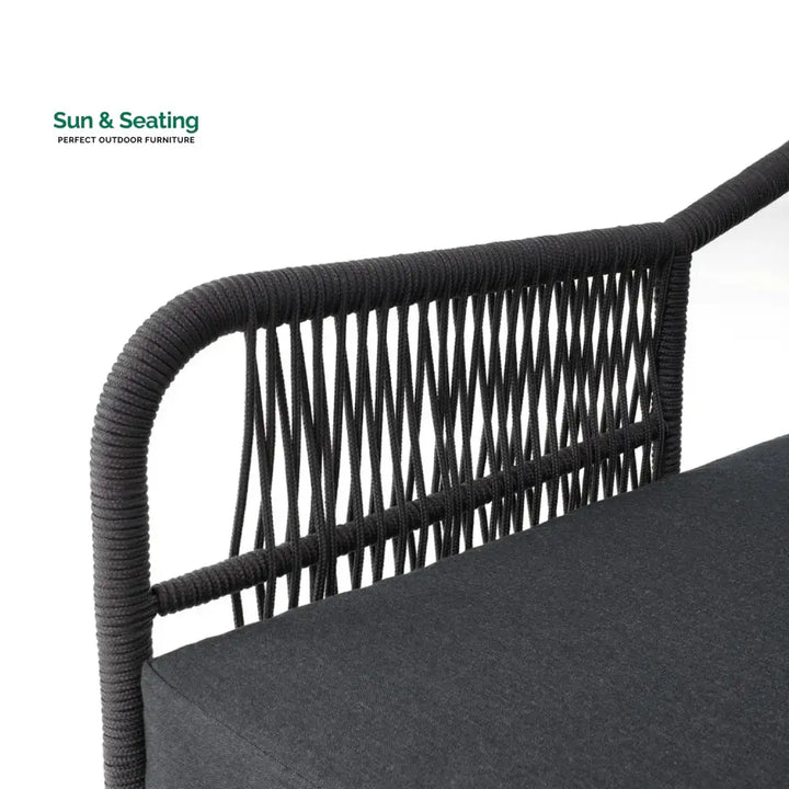 Riley 4-Piece Outdoor Rope Patio Furniture Set with Wood-Top Table Sofa Set