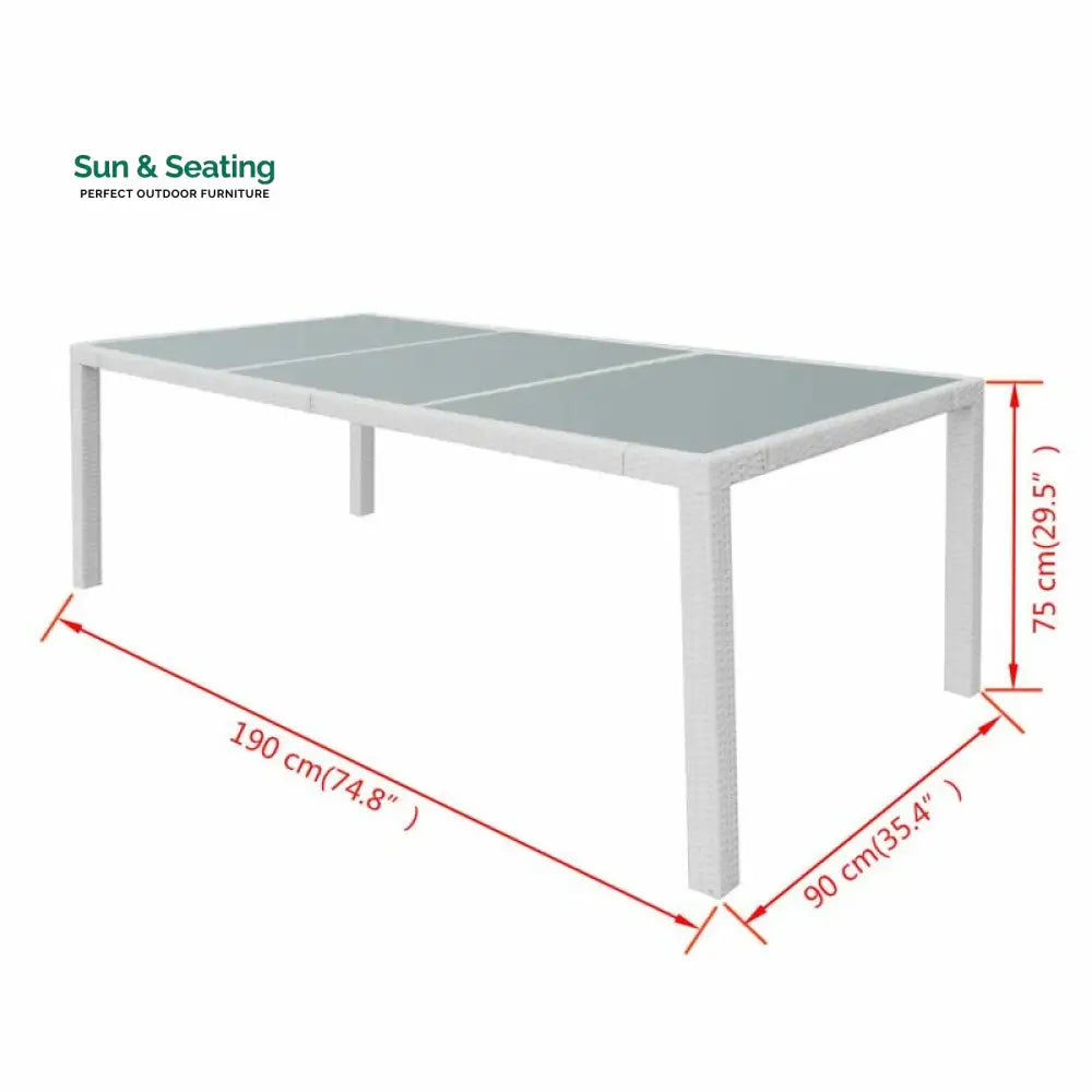 Rinaldo Outdoor Patio Dining Set 8 Chairs and 1 Table (White) Dining sets