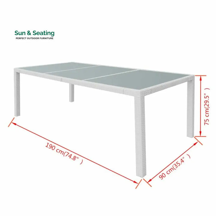 Rinaldo Outdoor Patio Dining Set 8 Chairs and 1 Table (White) Dining sets